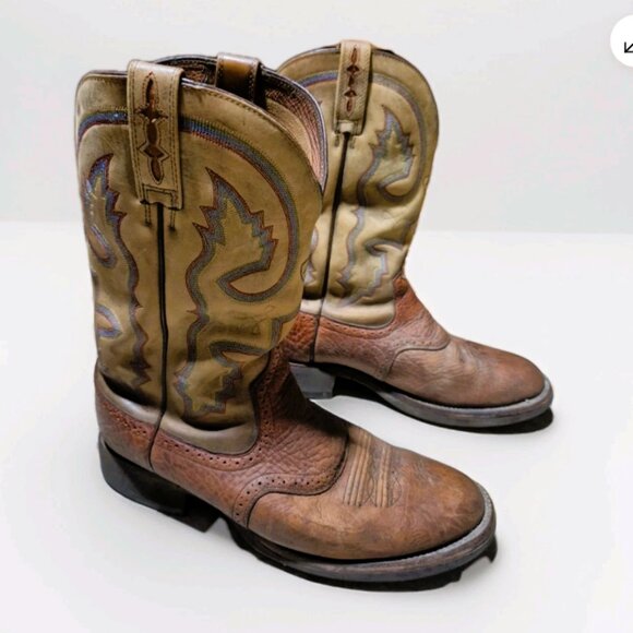 ARIAT COBALT XR BROWN BULL HIDE LEATHER ROUND TOE COWBOY BOOTS #38728 MEN'S 12EE - Picture 1 of 12